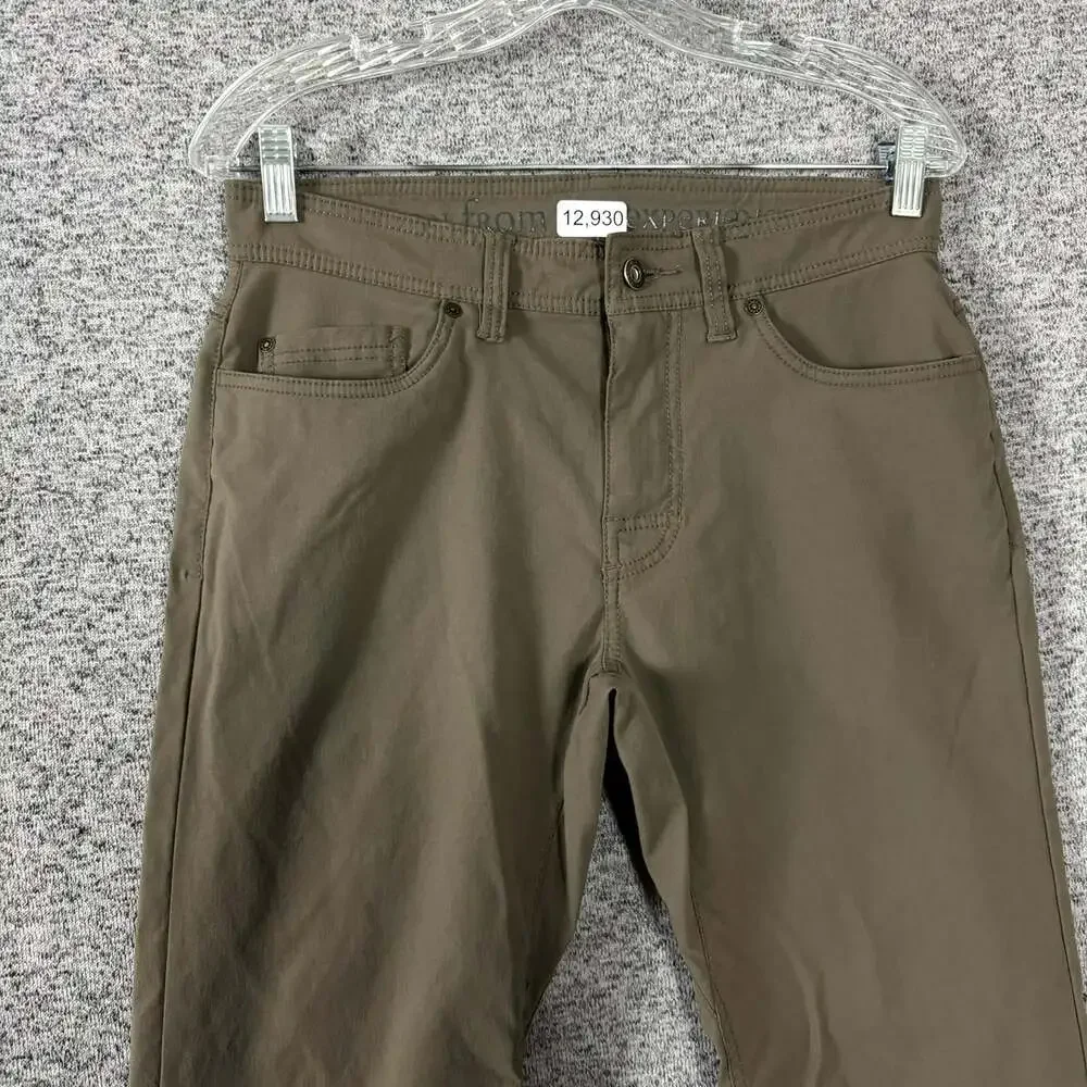 Prana Men’s Size 31 Brown Nylon Slim Fit Straight Leg Brion Pants
